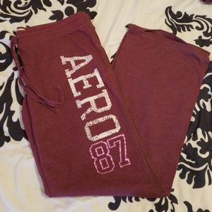 Aeropostale maroon sweatpants